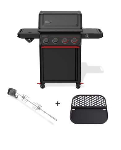 Barbecue a gas Weber Spirit EPX-435 Stealth Edition + Girarrosto e Griglia/Piastra 8858 OMAGGIO