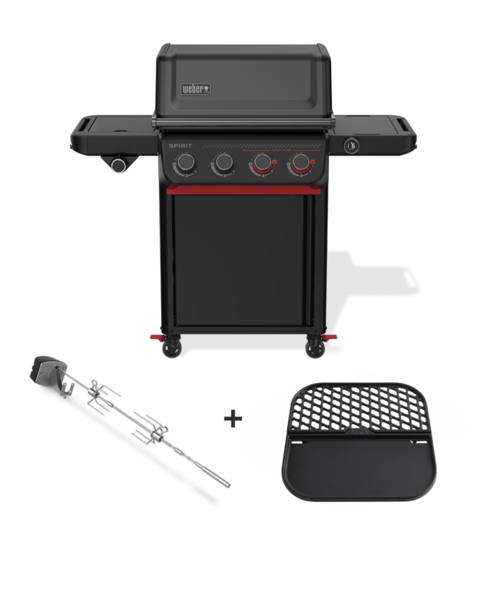 Barbecue a gas Weber Spirit EPX-435 Stealth Edition + Girarrosto e Griglia/Piastra 8858 OMAGGIO