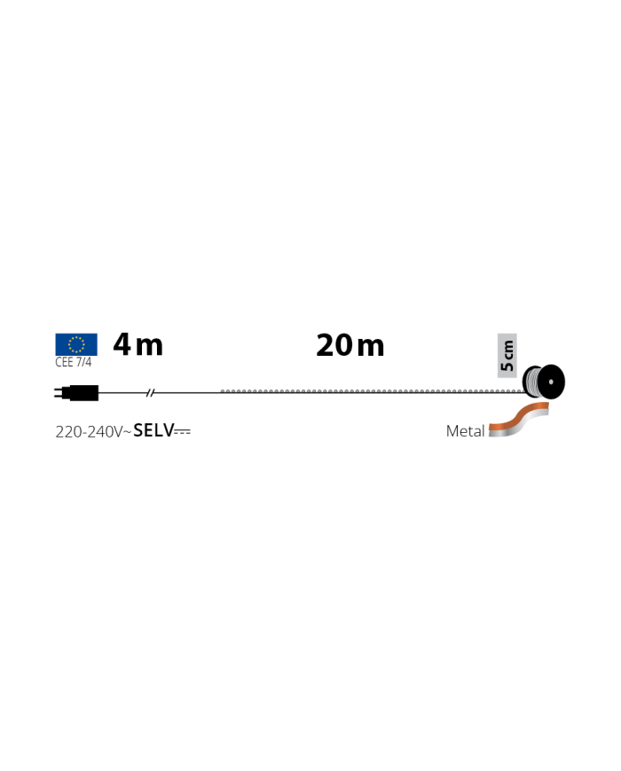Catena Luminosa MH 400 MicroLed 4+20 m Lotti