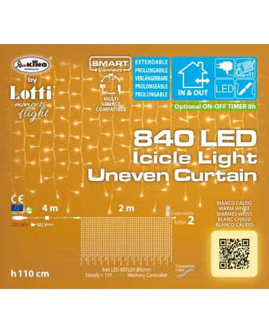 Tenda Luminosa Irregolare Smart Connect Bianco Caldo Lotti