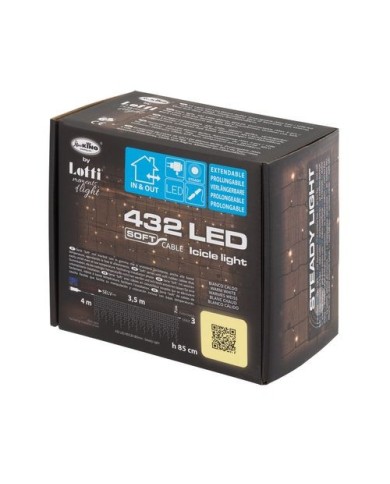 Catena Luminosa Ice Light 432 LED Cavi Gomma 4m+350xH85cm Lotti