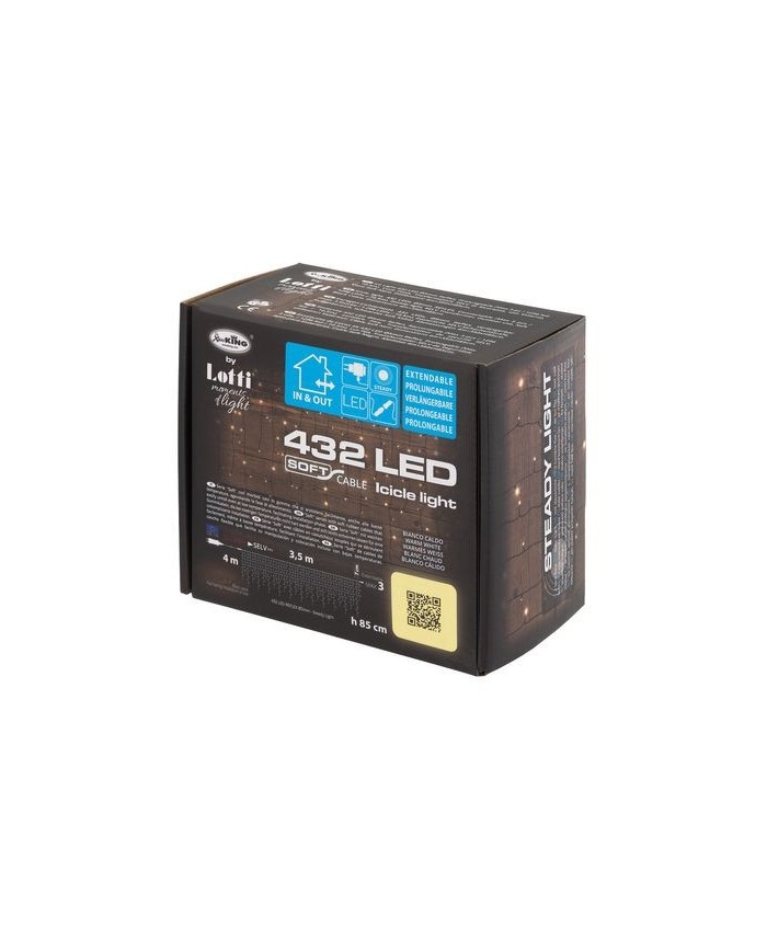 Catena Luminosa Ice Light 432 LED Cavi Gomma 4m+350xH85cm Lotti