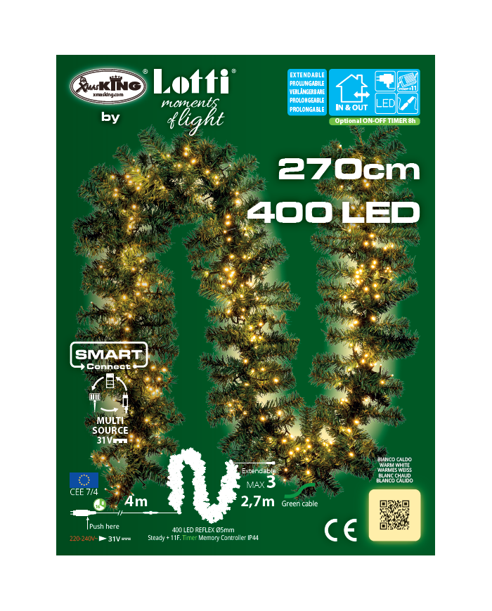Ramo Moena 270cm 400 LED 8G SMART Connect Pvc Verde Lotti