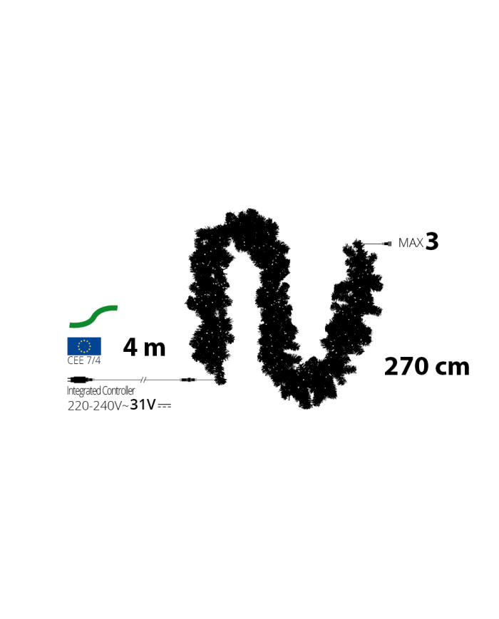 Ramo Moena 270cm 400 LED 8G SMART Connect Pvc Verde Lotti