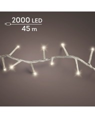 Luci di Natale 2000 LED 45 m Bianco Caldo Cavo Trasparente compact lights 8 function twinkle effect Kaemingk