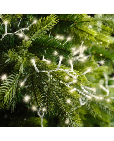 Luci di Natale 2000 LED 45 m Bianco Caldo Cavo Trasparente compact lights 8 function twinkle effect Kaemingk