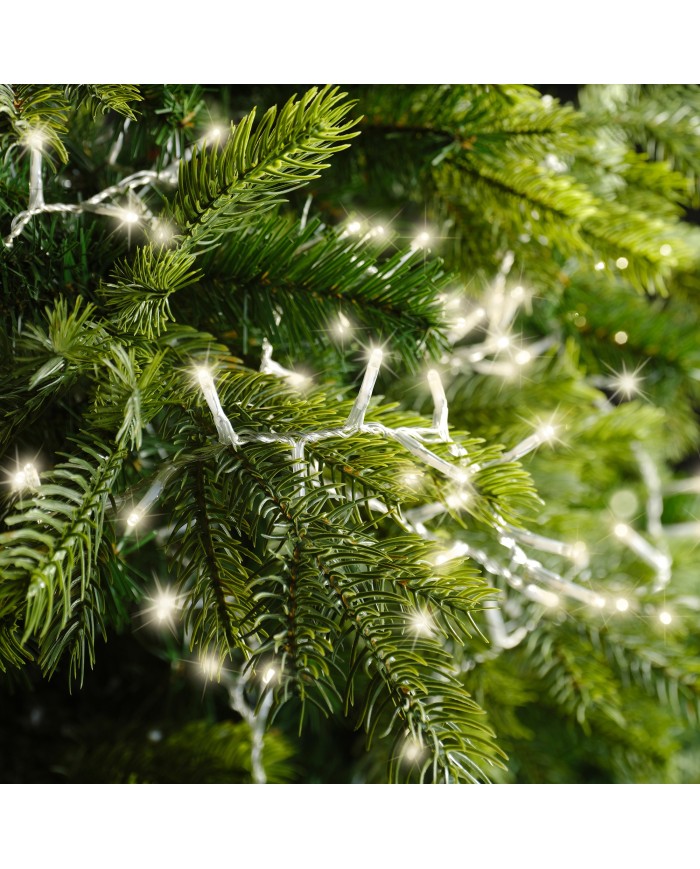 Luci di Natale 2000 LED 45 m Bianco Caldo Cavo Trasparente compact lights 8 function twinkle effect Kaemingk