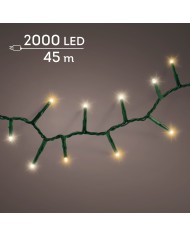 Luci di Natale 2000 LED 45 m Bianco Caldo e Classico compact lights 8 function twinkle effect Kaemingk
