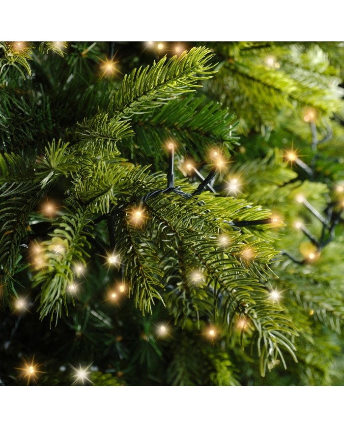 Luci di Natale 2000 LED 45 m Bianco Caldo e Classico compact lights 8 function twinkle effect Kaemingk