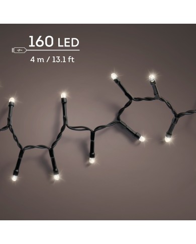 Luci di Natale Kaemingk 160 LED Duracharge Compact Light Bianco caldo 4 mt