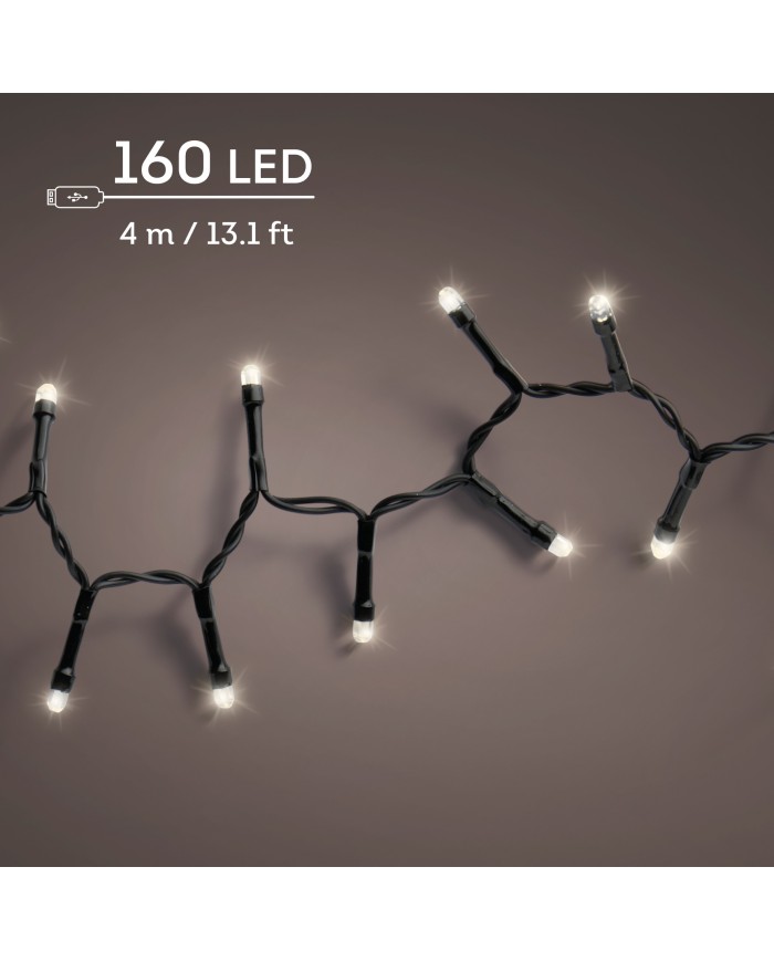 Luci di Natale Kaemingk 160 LED Duracharge Compact Light Bianco caldo 4 mt
