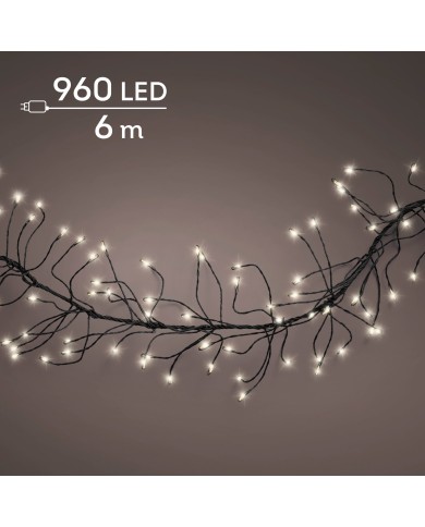 Luci di Natale Bianco Caldo 960 Micro LED cluster lights 8 function twinkle effect Kaemingk