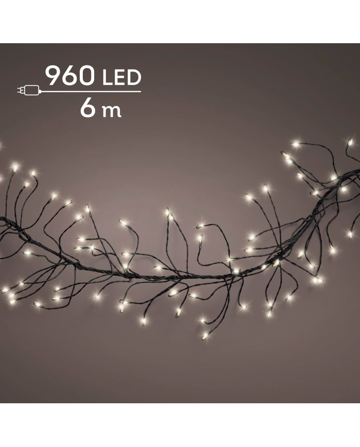Luci di Natale Bianco Caldo 960 Micro LED cluster lights 8 function twinkle effect Kaemingk