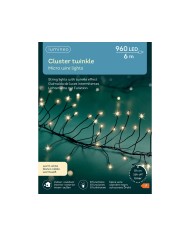 Luci di Natale Bianco Caldo 960 Micro LED cluster lights 8 function twinkle effect Kaemingk