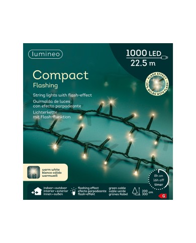 Luci di Natale 1000 LED Bianco Caldo compact lights flashing effect Kaemingk