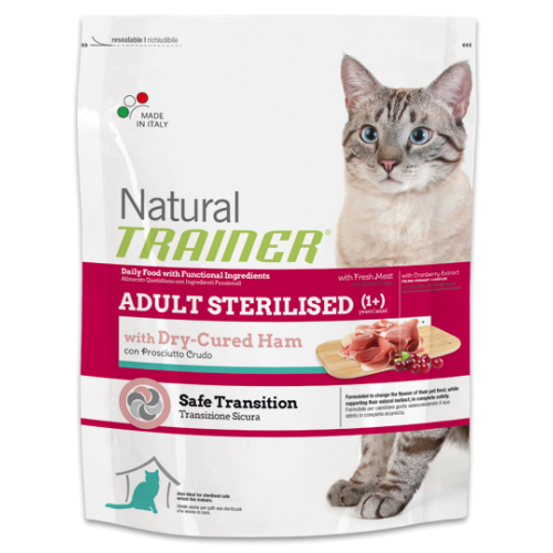 TRAINER NATURAL - Gatto Adult Sterilised - con Salmone - Sacco 1,5kg