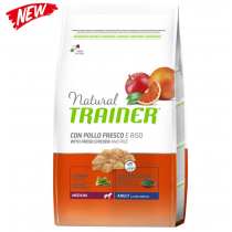 Trainer natural medium pollo, riso e aloe vera 12 Kg (ex formato 12,5 Kg) Trainer natural medium pollo, riso e aloe vera 12 Kg (ex formato 12,5 Kg)