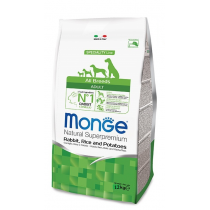 Crocchette per cani Monge adult coniglio, riso e patate 12 Kg Crocchette per cani Monge adult coniglio, riso e patate 12 Kg