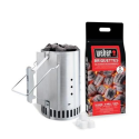 Kit ciminiera di accensione Rapidfire Weber + 2 kg bricchetti + 6 cubetti accendifuoco 17631